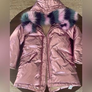 Jcrew Girls Metallic Fishtail Parka with Eco-Friendly Prima-Loft